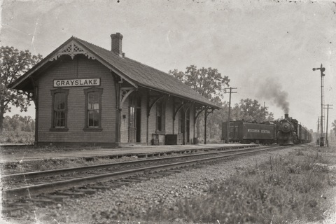 Grayslake station, Wisconsin Central Railroad, circa 1886-1895