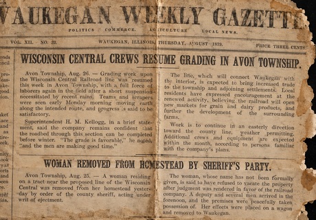 Waukegan News-Sun clipping, June 9 2003, reporting Metra NCS derailment near Washington Street Grayslake